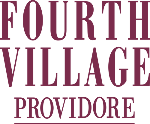 Text 'FOURTH VILLAGE PROVIDORE' in maroon color on a white background