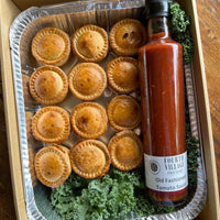 20 x Home Made BEEF Party Pies  with FVP Old Fashioned Tomato Sauce