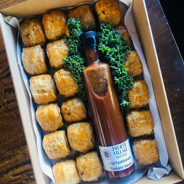 20 x Mini Home Made Sausage Roll  with FVP Old Fashioned Tomato Sauce